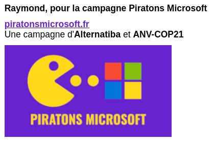 Aperçu de signature : Campagne Piratons Microsoft